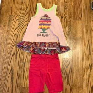 Girls Biker Shorts and Tank Top Set